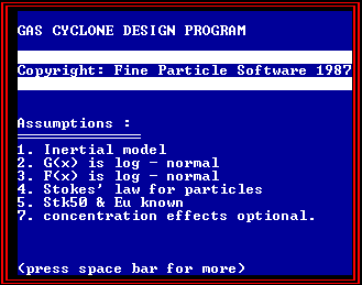Gas cyclone design opening screen