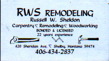 Business Card for RWS Remodeling 1