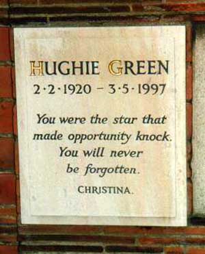 Hughie Green, Golders Green Crematorium.