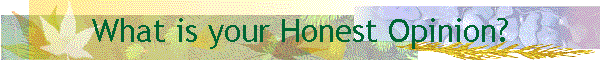 What is your Honest Opinion?