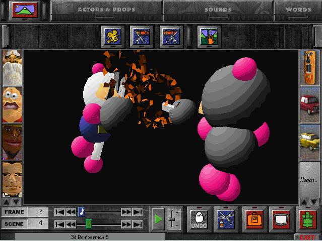 3D Bomberman5....Bomberman finishes Black and continues on his mission to Lord Blastor's fortress