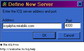 Enter the Server name and Port number