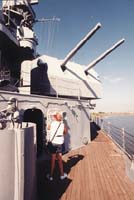 Linda beneath a 5-inch turret