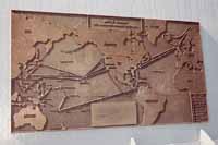 Brass plate showing campaign map
