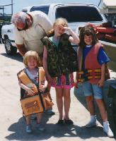 Dad and Girls Fishing