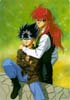 Kurama hugging? Hiei