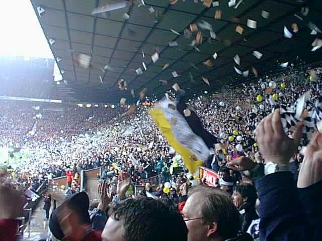 the fulham fc pie club ( very small ) at Old Trafford '99