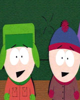 Kyle and Stan with large smiles