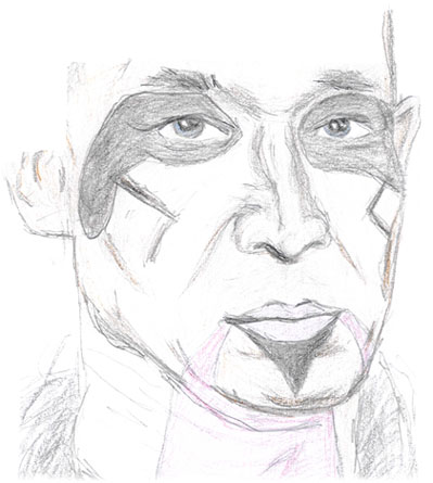 Originally b&w sketch, ruined by colours if you ask me