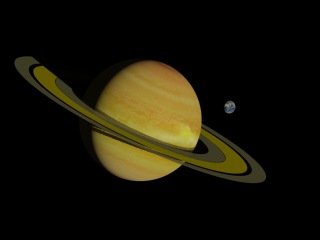 Saturn and Earth compared