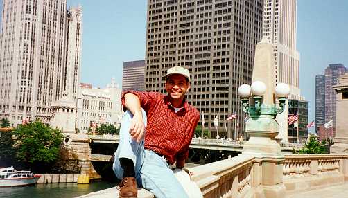 This is the view from the Lake Michigan to Chicago in the evening