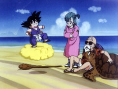 [le da a Gokou la Nube Voladora]