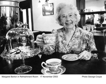 Margaret Barton in Carnforth Station Refreshment Room 17th November 2003 Photo George Coupe