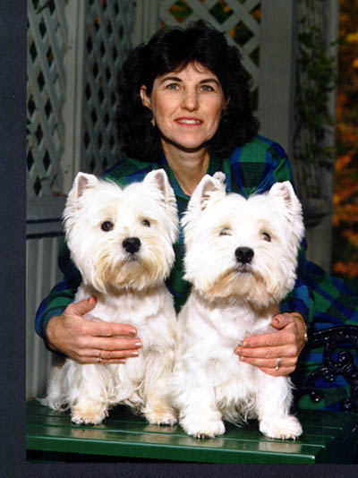 Christine Swingle and her Westies