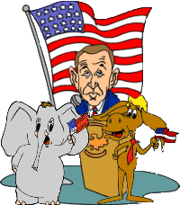 The President, an elephant and a donkey