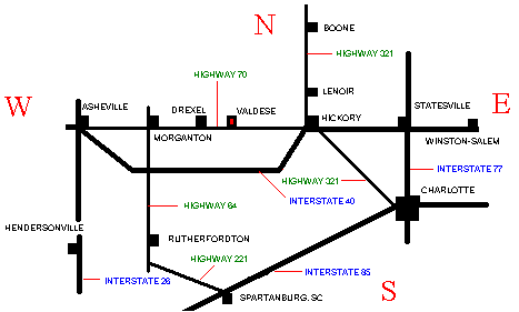 VALDESE AREA MAP