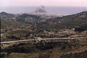 Calpe - view from mountains, free - motorway in the fronth