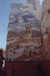 painted wall at old town Calpe, Spain