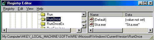 the RunOnce in HKEY_LOCAL_MACHINE\