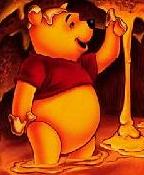 Pooh eating honey!