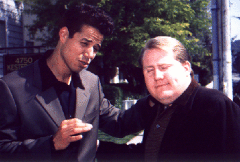 Actor's Gary John and John Schaffer get into character