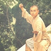 Photo of Master Xing Du in the Kung Fu position of Ma Bu Yang Quan