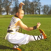 Photo of Master Xing Du demonstrating a Kungfu position.