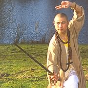 Photo of Kungfu Master Xing Du, during visit to North Wales.