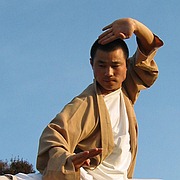 Photo of Kungfu Master Xing Du, during visit to North Wales.