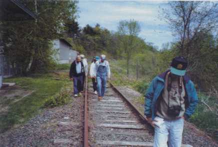 Walking some of the rail line.