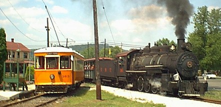 Trolley and Steam  with a link to trolley museum