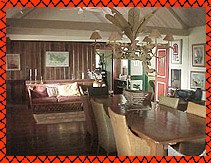 The greatroom is furnished comforably