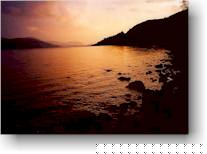 Sunset behid the Loch Ness hills