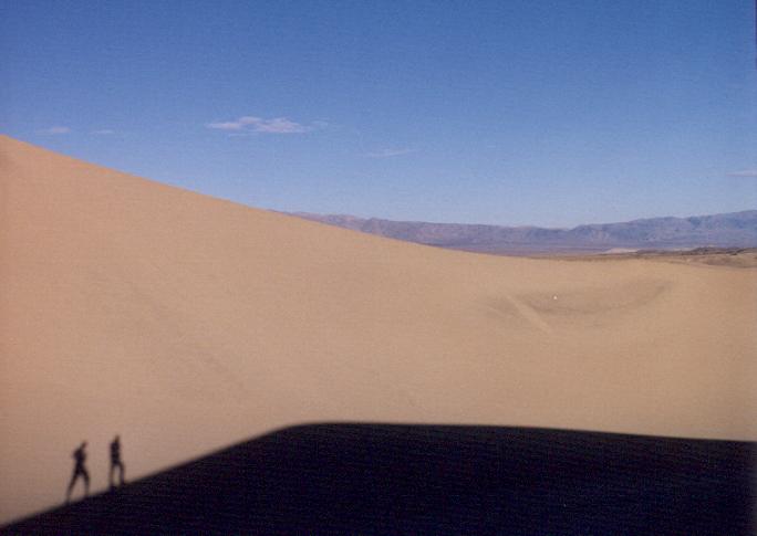 walking through the sand dunes