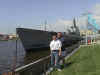 Stadning in front of the U.S.S. Cobia