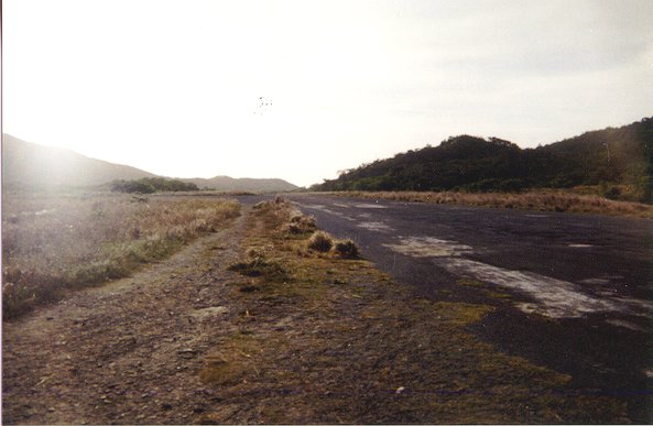 Yes, This the runway- not the local road ( there is only one road on the island, and yes, it's dirt! )