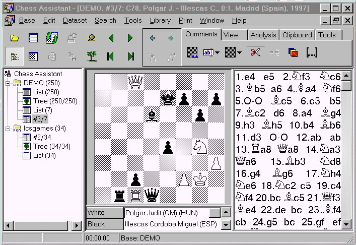 The Internet Chess Software. Data Bases.