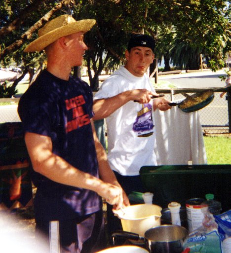 Jon and myself cooking breakfast