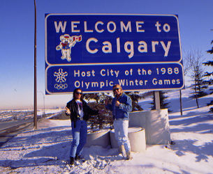 Bret and Owen in their howetown Calgary