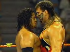 Rikishi, then known as Headshrinker Fatu, squares off with Crush and Tatanka, King of the Ring 1994