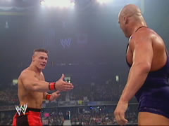 Cena almost defeats Angle in his first televised match