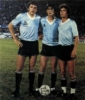 Enzo con el Chifle Barrios y Luis Acosta, compa�eros de las inferiores de Wanderers