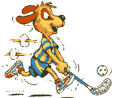 tecknad innebandyspelare