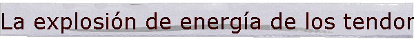 La explosi�n de energ�a de los tendones