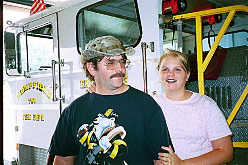 Fireman John and daughter Bethany Scott