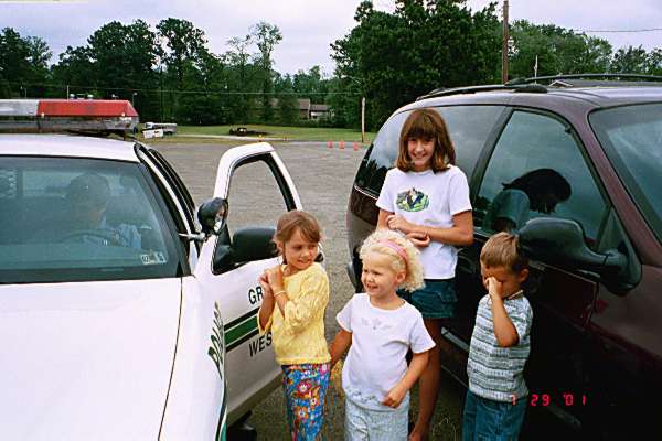 Kids at Officer Denny's police car