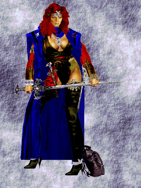 Lady Safire.  Composite by Trish Sizelove, base by Louis Royo, BG by SpoogE