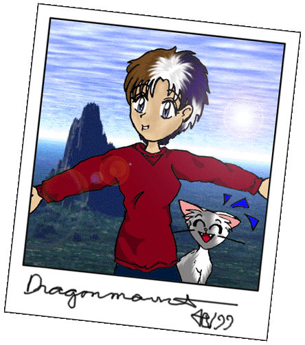 a poloroid of Kat and Shimm at Dragonmount