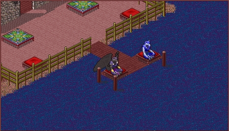 Dagda and Brave relax while fishing.