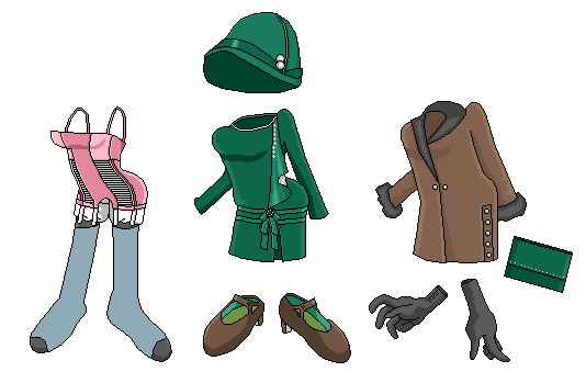 This is the ensemble, sans Rouge. Ooh, unmentionables! ^o^